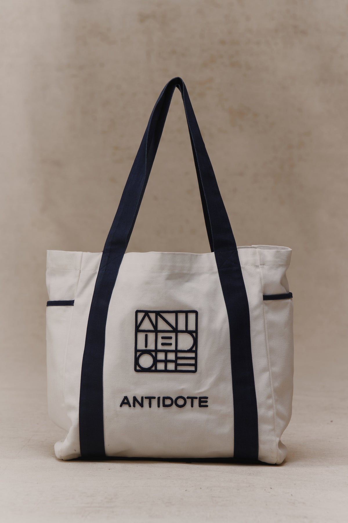 The Antidote Two Tone Tote in Ocean Blue, front view