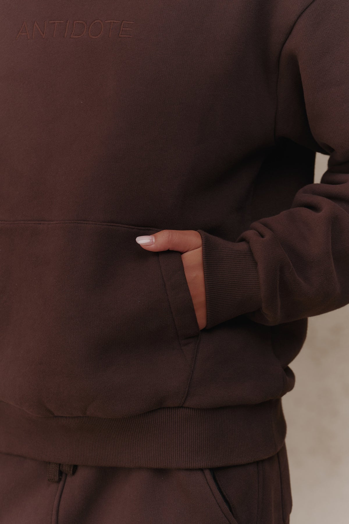 Kangaroo pocket on the Recovery Hoodie
